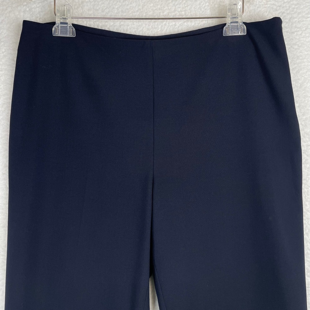 Talbots Classic Side Zip Pants Navy Blue Ankle Length Straight Leg Womens 14